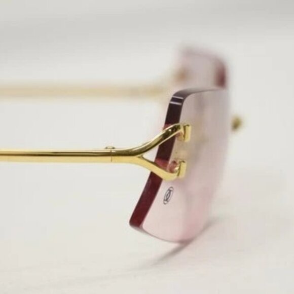 Cartier 3409713 20 135mm Pink Lens Gold Frame Sunglasses